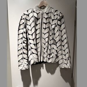 Leather Leaf Jacket Handmade Cutout Mesh  XL